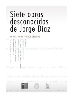 cover image of Siete obras desconocidas de Jorge Díaz